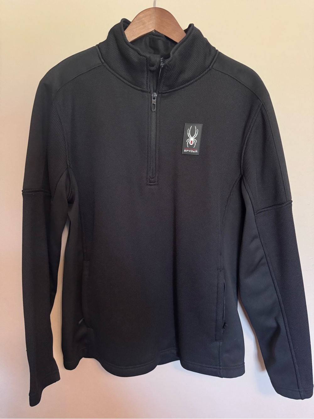 Spyder Men’s Black Mendoza Quarter-Zip Thermal Pullover